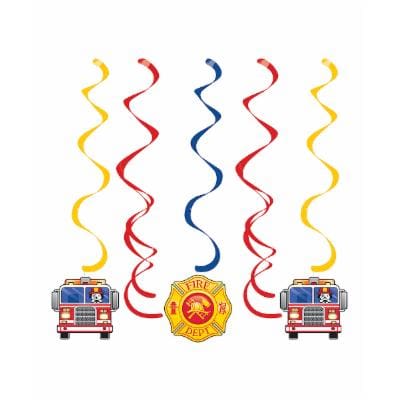 Flaming Fire Truck Photo Booth Props Firefighter Birthday Decorations 