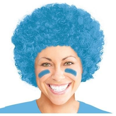 Light Blue Afro Wig Halloween Costume Pastel blue The Party Place