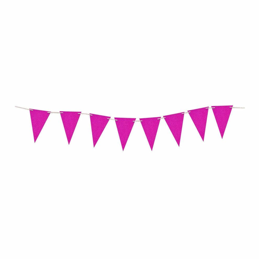 (One Size, Hot Pink) Glitter Flag Banner - The Party Place