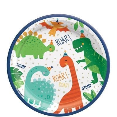 Dino-Mite Dessert Plates 8ct Birthday Party Supplies - The Party Place