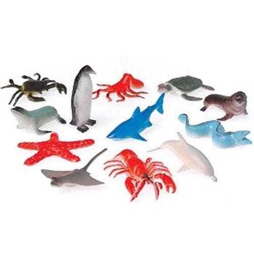 12 Pack Assorted Sea Animal Figures Turtle Crab Lobster Toys Party Favors 