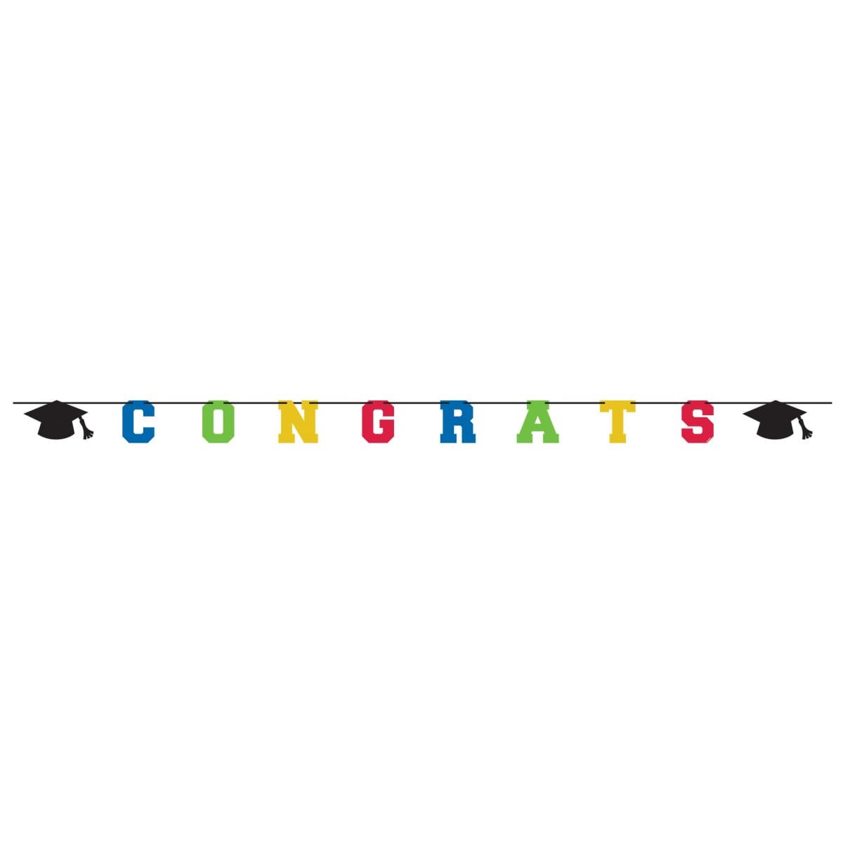 Glitter Congrats Graduation Letter Banner Decorations - The Party Place