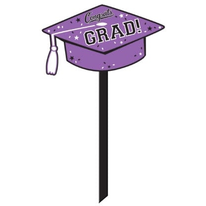 Purple Congrats Grad Yard Sign Decorations