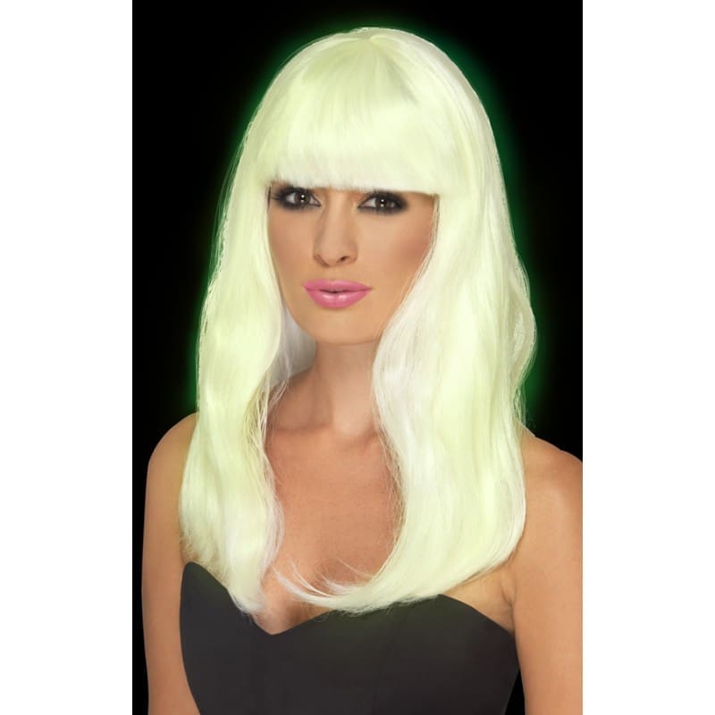 Glam Party Wig Adult Glow In The Dark Glam Party Wig Adult Glow In The Dark