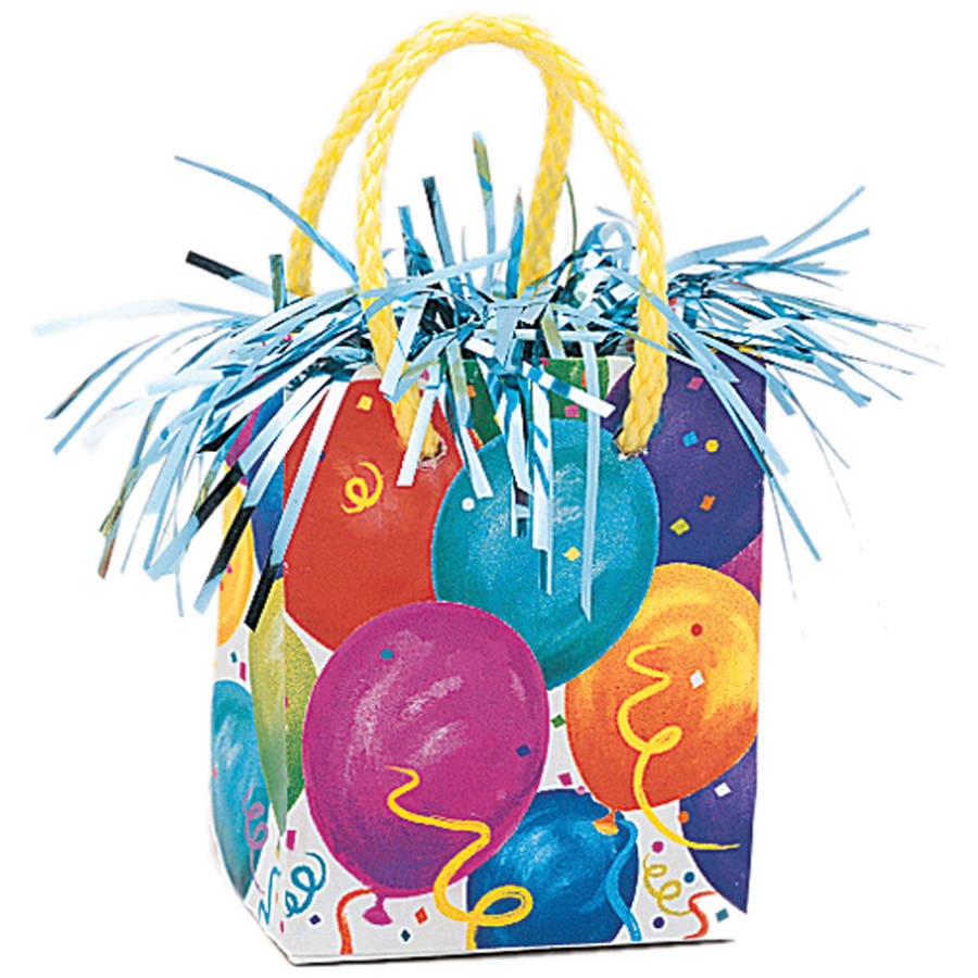 4996 FESTIVE BALLN MINI GIFTBAG WT