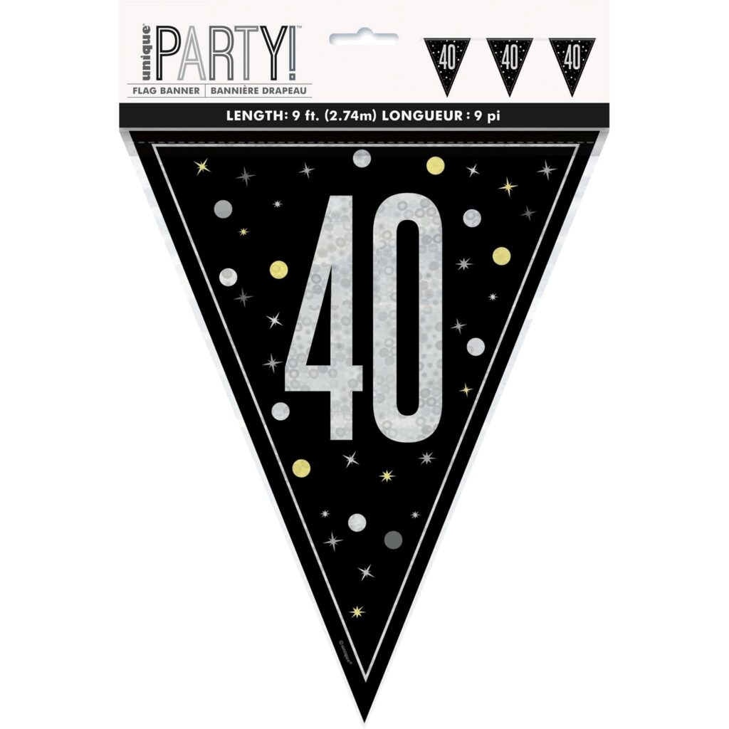 81953 GLITZ BLACK 40 FLAG BANNER