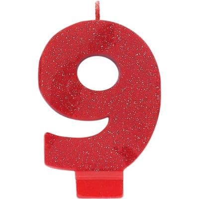170405 GLITTER CANDLE RED 9