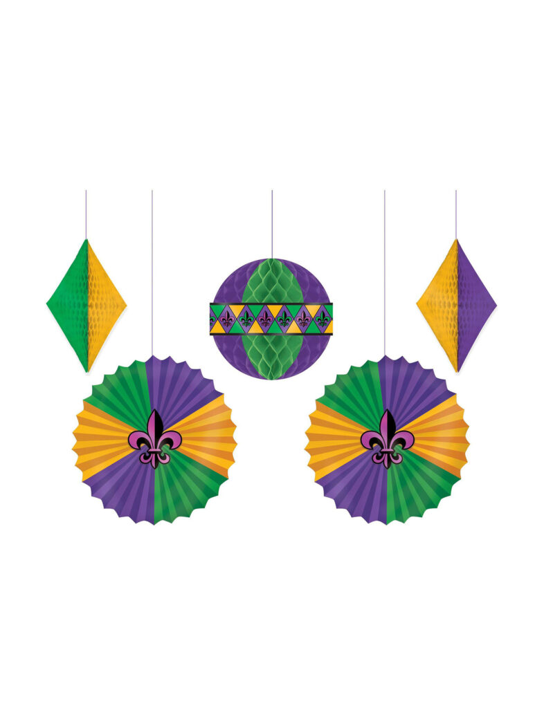 241966 MARID GRAS FAN DECO