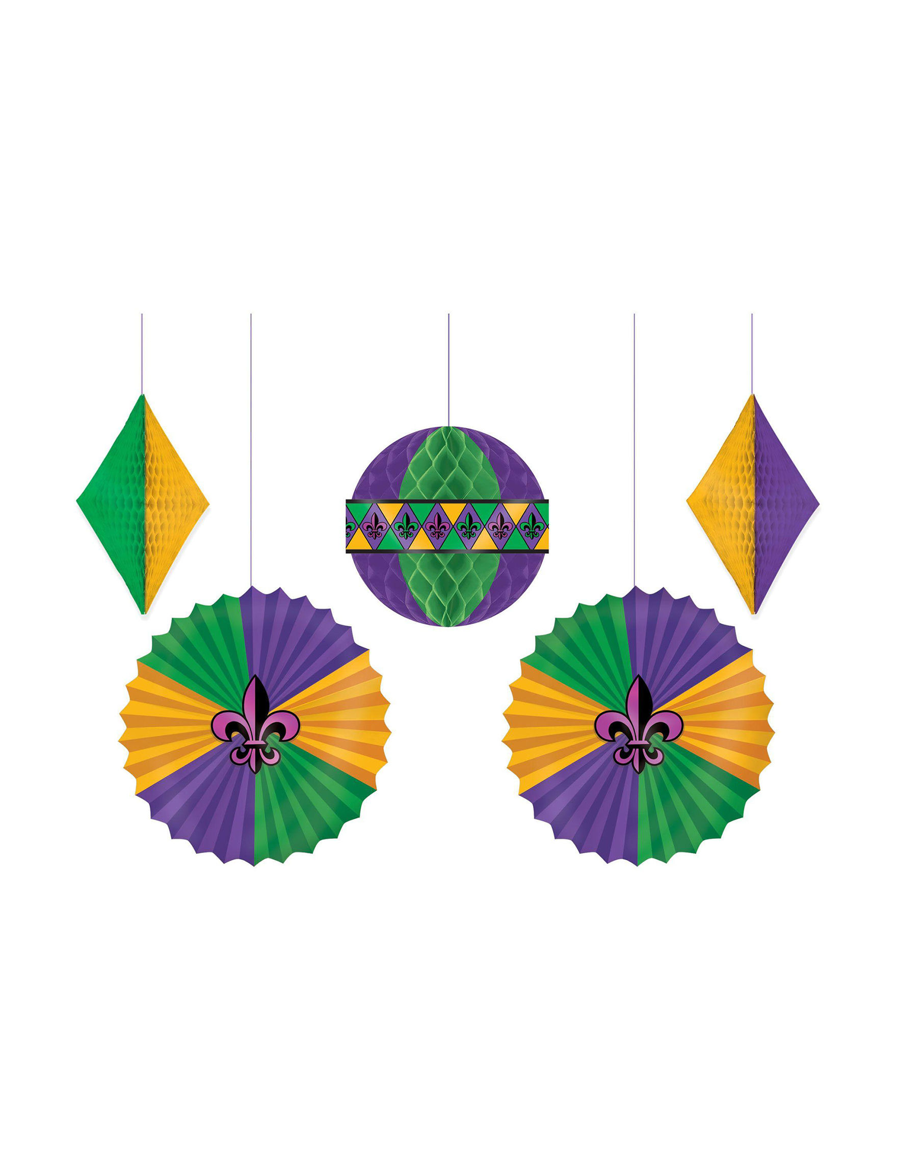 241966 MARID GRAS FAN DECO