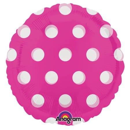 738723 PINK POLKA DOTS ROUND MYLAR