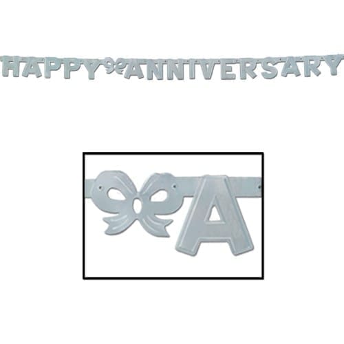 55452-S BANNER HAPPY ANNIVERSARY SILVER