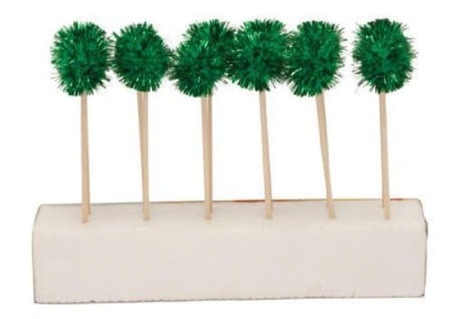 190803 GREEN GLITZ POM POM PICKS