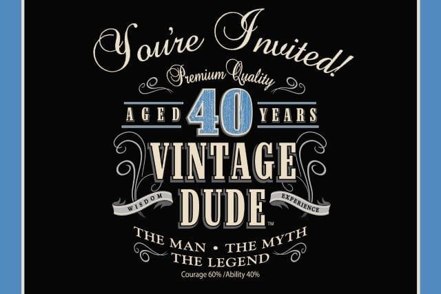 891467 VINTAGE DUDE 40 INVITE