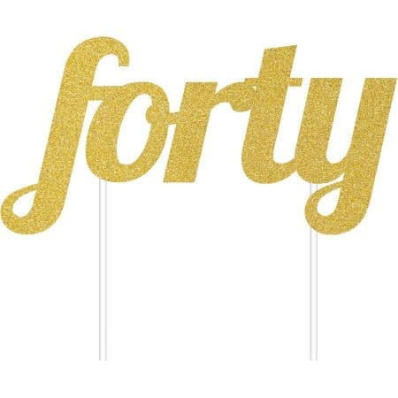 324537 CAKE TOPPER GOLD FORTY
