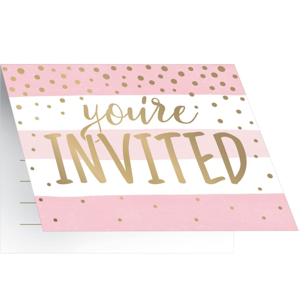 346391 PINK GOLD CELEBRATIONS INVITE