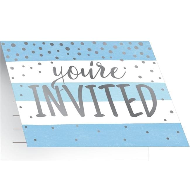 346396 BLUE SILVER CELEBRATIONS INVITE