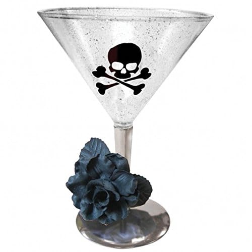 430009 MARTINI GLASS BLACK ROSE