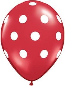 16in red polka dots