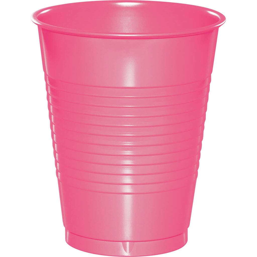 28304281 CANDY PINK PLASTIC CUPS, 16 OZ SOLI