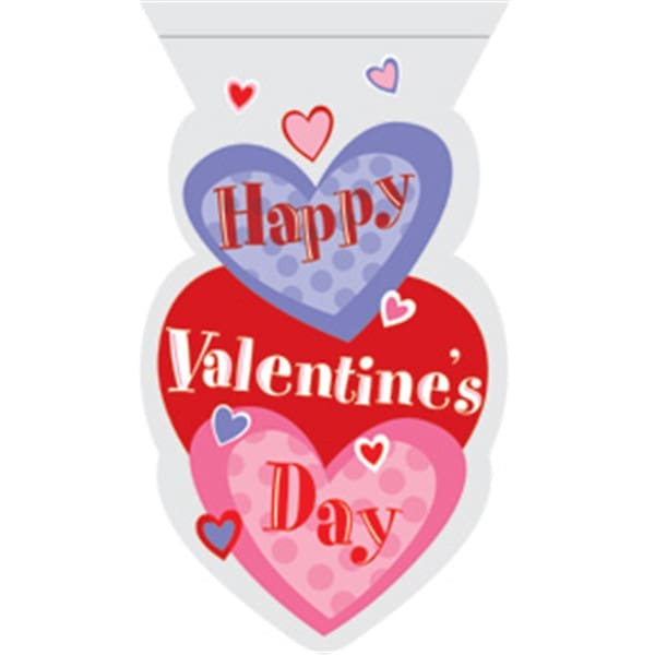 73401 SHAPED CELLO BAG W/ ZIPPER, HEARTS