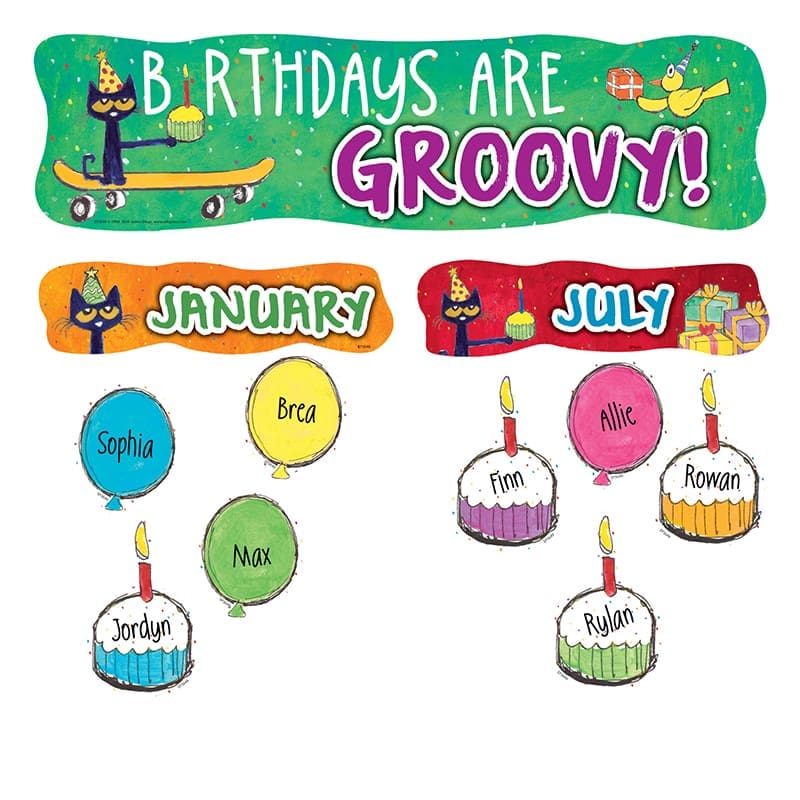 63649 pete the cat birthdays are groovy bulletin