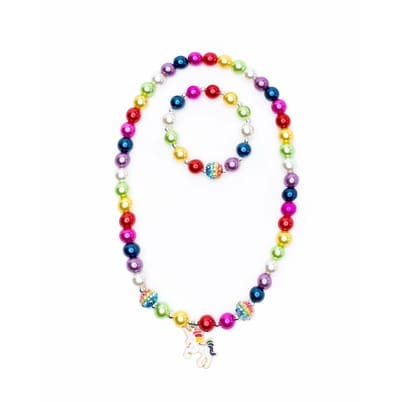 86128 NECKLACE SET GUMBALL RAINBOW