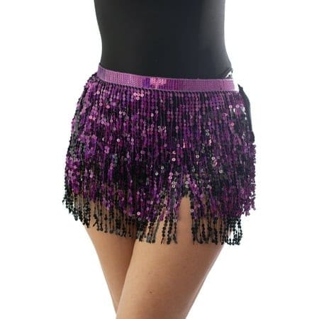 52881 TASSEL WRAP SKIRT PURPLE/BLACK