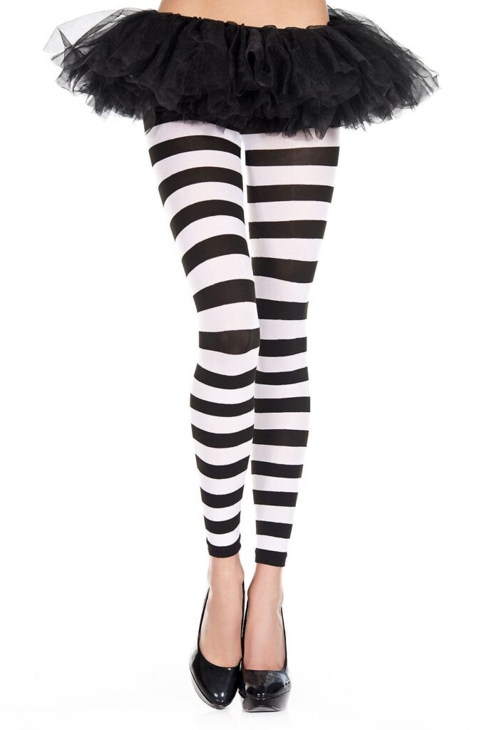 35849 TIGHTS BLK/WHITE STRIPED