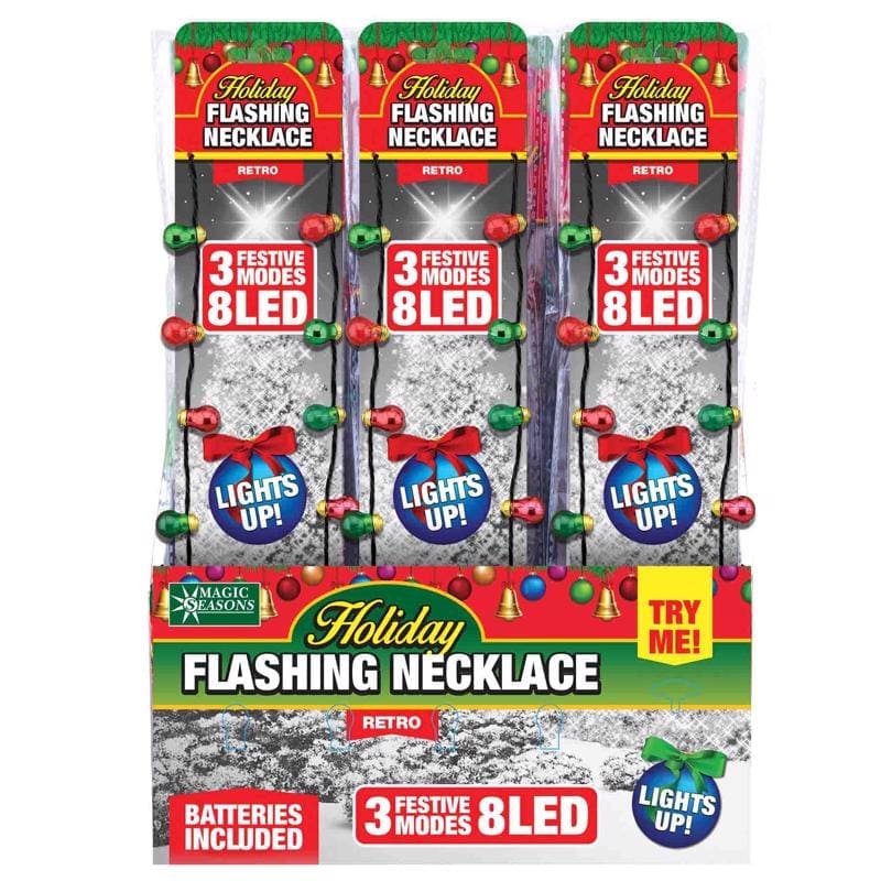 900248 NECKLACE LU XMAS LIGHT BULBS