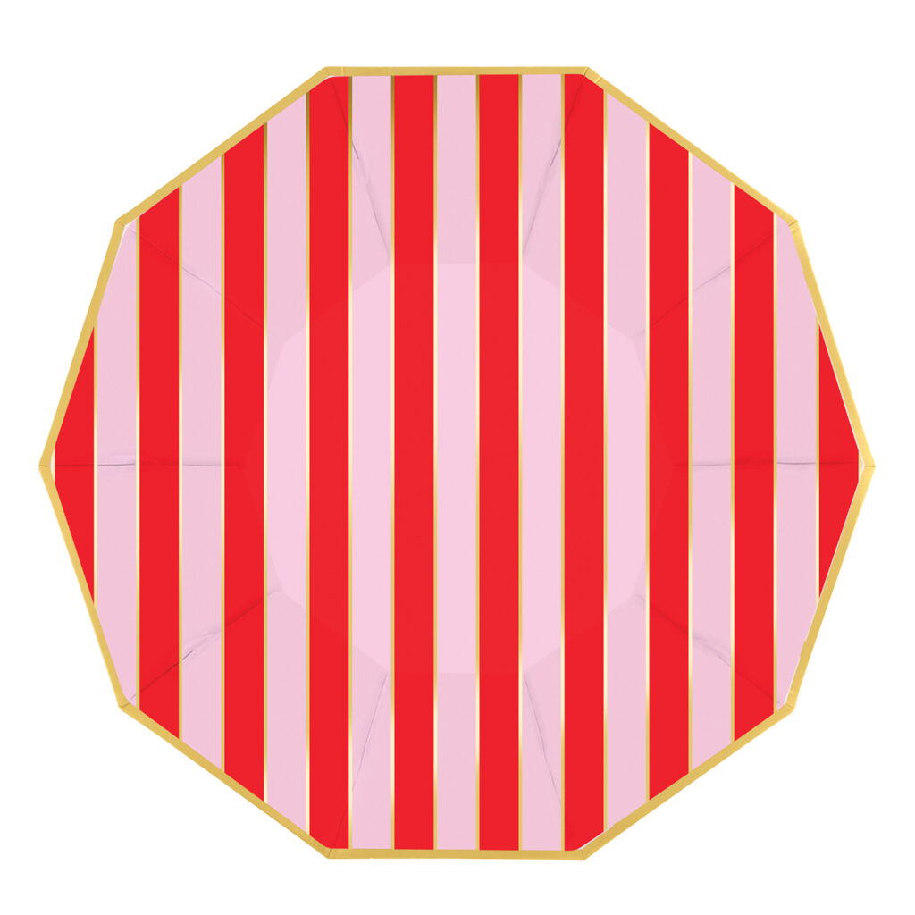 t6266 FOIL DECAGON STRIPED HOLIDAY 9PL
