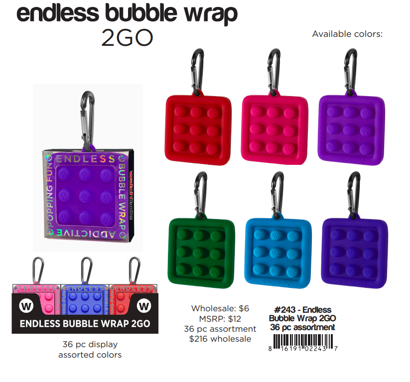 243 ENDLESS BUBBLE WRAP KEY CHAIN